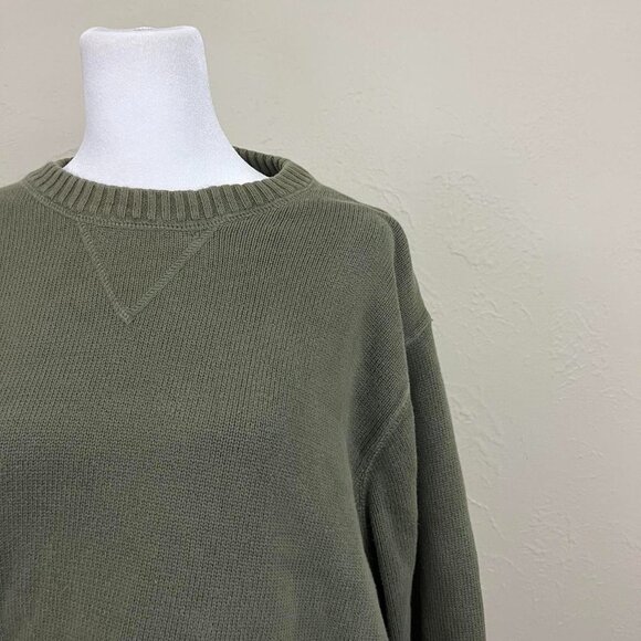 Green vintage 90s chunky cotton sweater - Picture 5 of 8